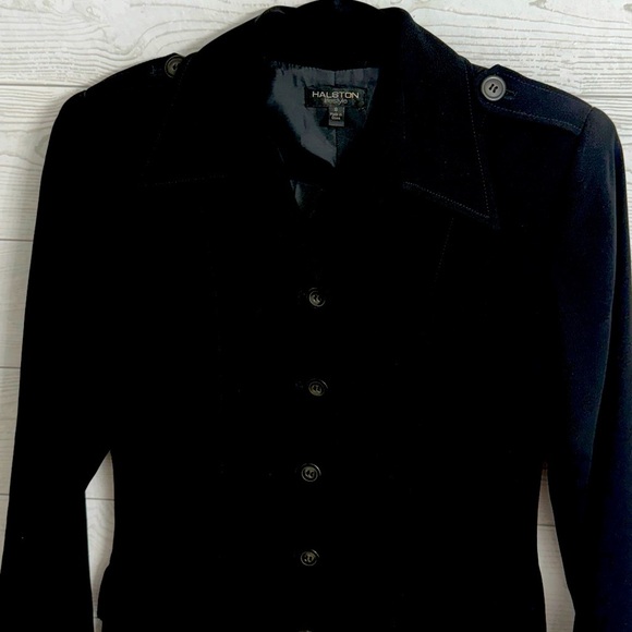 Halston Lifestyle Vintage women’s Black Midi Jacket. Size 8 - Picture 3 of 7